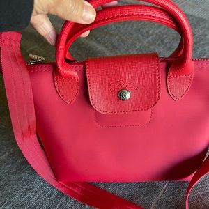 Longchamp smaller crossbody adjustable red
